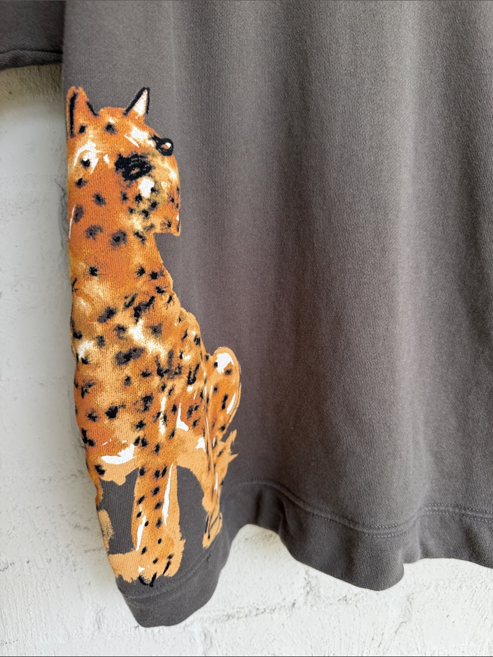 By Anthropologie LouLou Avenue Cheetah Graphic Sweatshirt Size Medium - Picture 5 of 12